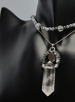 Amulet - Kryształ Górski - srebro 925