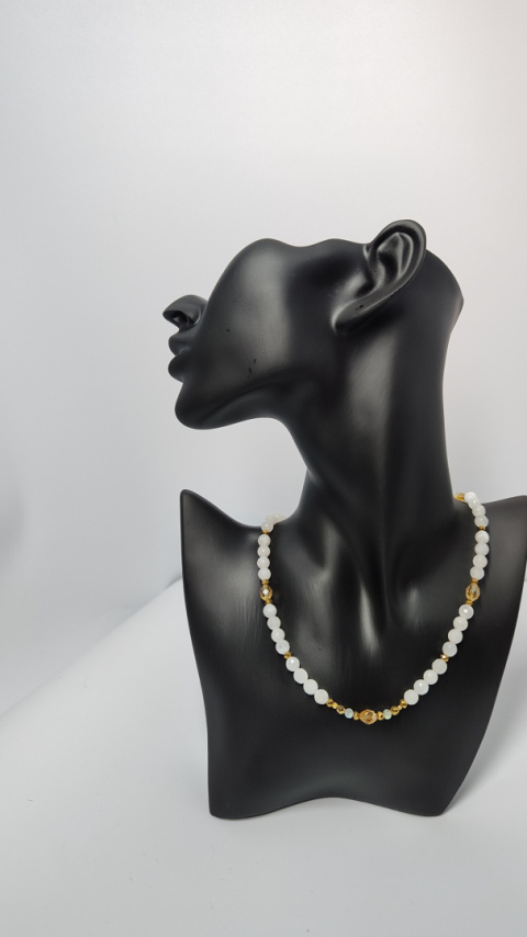Choker Kamień Księżycowy i Cytryn srebro 925 24k Choker Kamień Księżycowy i Cytryn srebro 925 24k