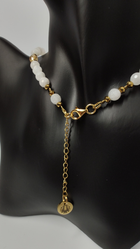 Choker Kamień Księżycowy i Cytryn srebro 925 24k Choker Kamień Księżycowy i Cytryn srebro 925 24k