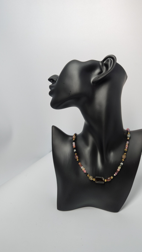 Choker z Turmalinu srebro 925 24k Choker z Turmalinu srebro 925 24k