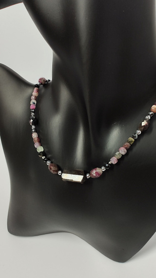 Choker z Turmalinu srebro 925