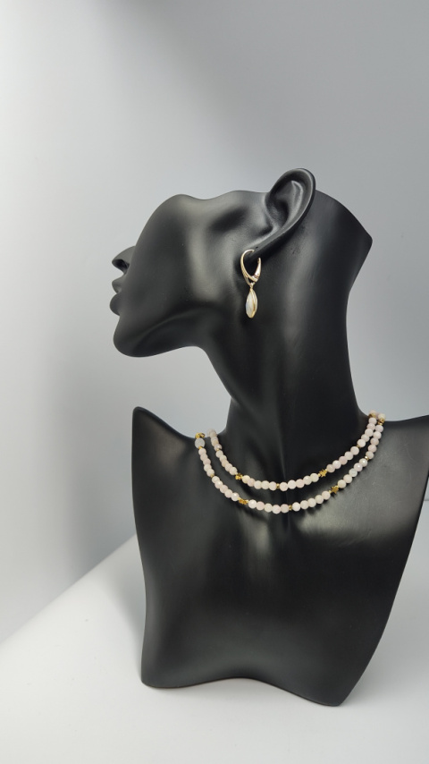 Choker z Kunzytu i srebra 925 24k