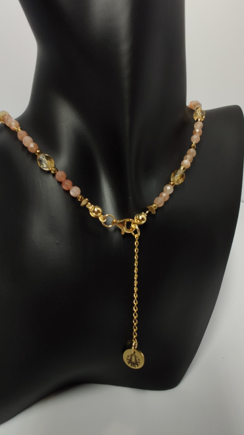 Choker Cytryn Kropla srebro 925 24k Choker Cytryn Kropla srebro 925 24k