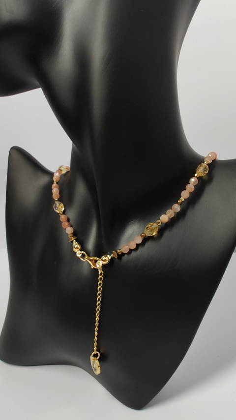 Choker Cytryn Kropla srebro 925 24k Choker Cytryn Kropla srebro 925 24k