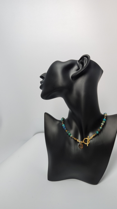 Choker Chrzyokola i Labradoryt srebro 925 24k