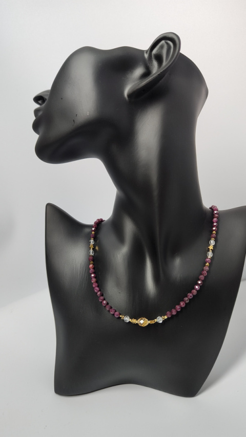 Choker z Rubinów srebro 925 24k Choker z Rubinów srebro 925 24k