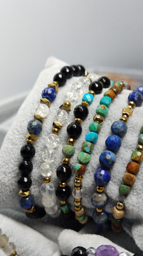 Bransoletki Lapis Lazuli ,Onyks i Turkus
