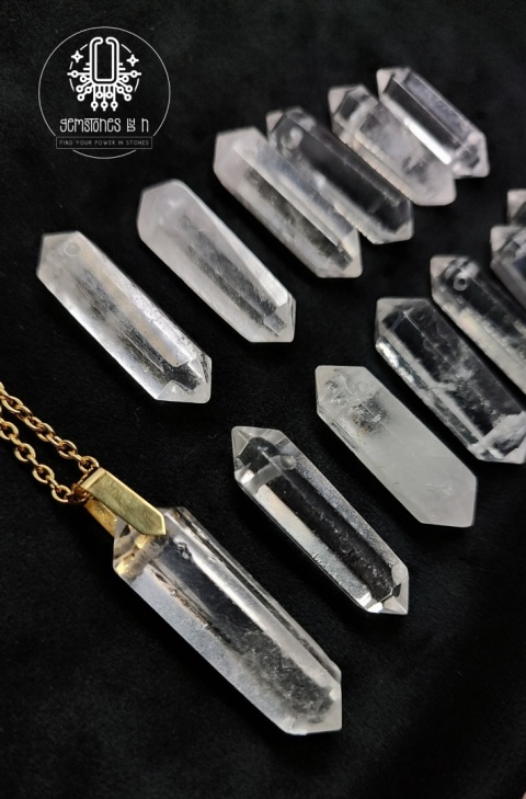 Amulet - Przywieszka - Kryształ Górski srebro 925 pokryte 24k złotem Amulet - Przywieszka - Kryształ Górski srebro 925 pokryte 24k złotem