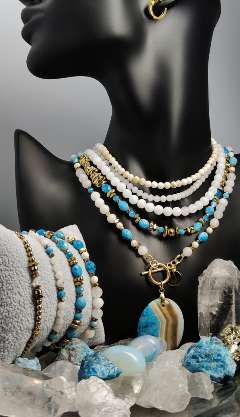 Choker Apatyt,Hematyt srebro pokryte 24k złotem Choker Apatyt,Hematyt srebro pokryte 24k złotem