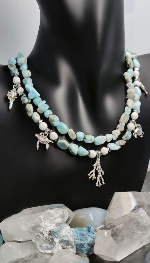Kolia Podwony Świat - Larimar - srebro 925 Kolia Podwony Świat - Larimar - srebro 925