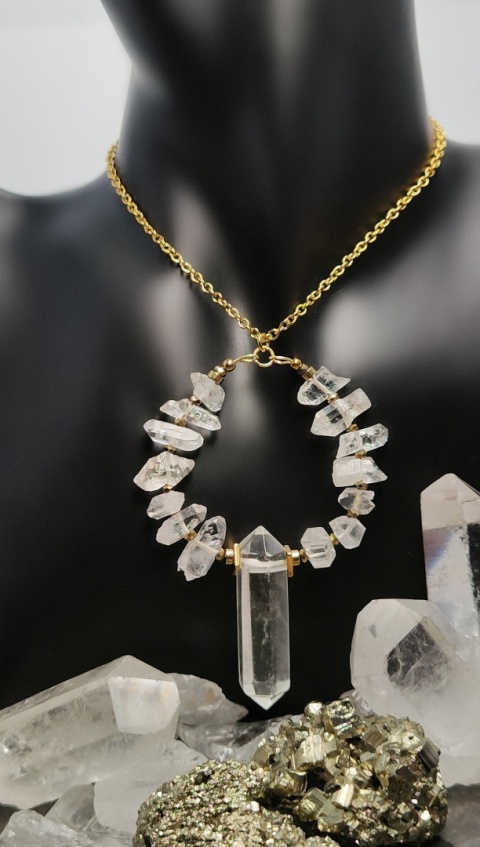 Amulet z Diamentów Herkimer i Kryształu Górskiego