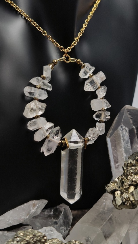 Amulet z Diamentów Herkimer i Kryształu Górskiego