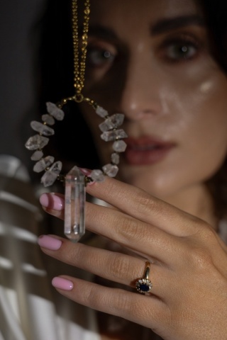 Amulet z Diamentów Herkimer i Kryształu Górskiego