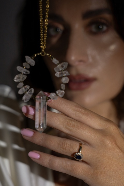Amulet z Diamentów Herkimer i Kryształu Górskiego