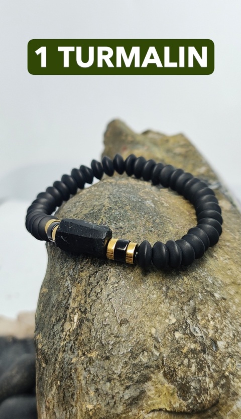 Bransoletka Czarny Onyks, Czarny Turmalin lub Cytryn