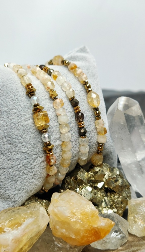 Bransoletki Mocy Cytryn, Kwarc Dymny, Kryształ Górski
