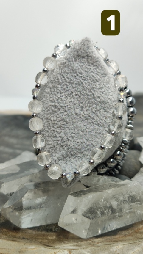 Bransoletki Mocy Hematyt i Kryształ Górski