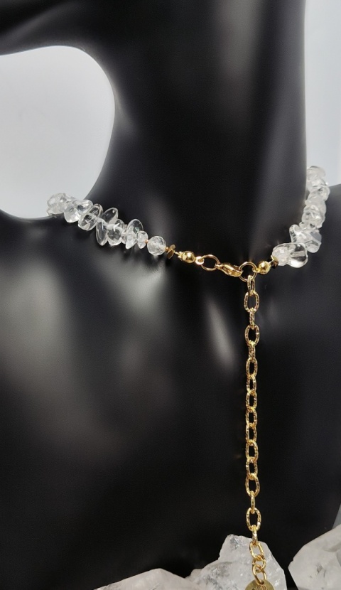 Choker z polerowanego Kryształu Górskiego z Grotem