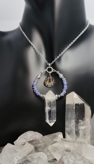 Amulet z TANZANITU srebro 925
