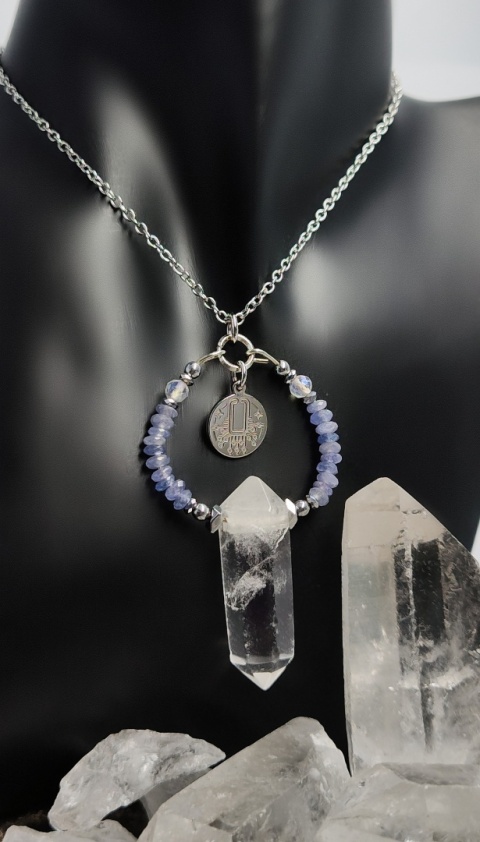 Amulet z TANZANITU srebro 925