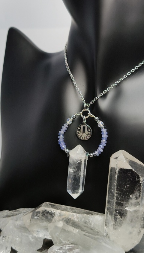Amulet z TANZANITU srebro 925